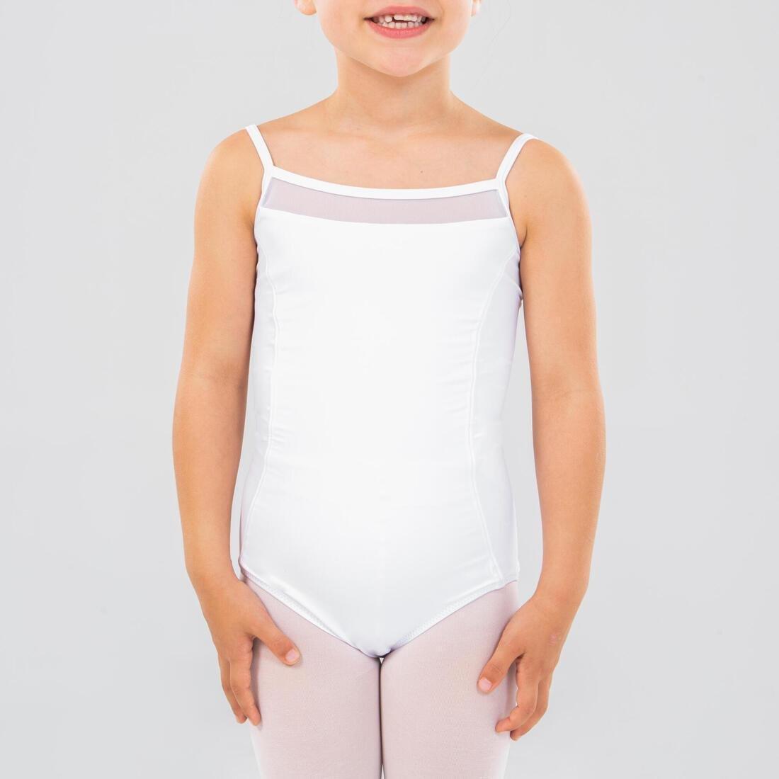 Kids Girls Ballet Camisole Leotard, White, No Color, large image number 3