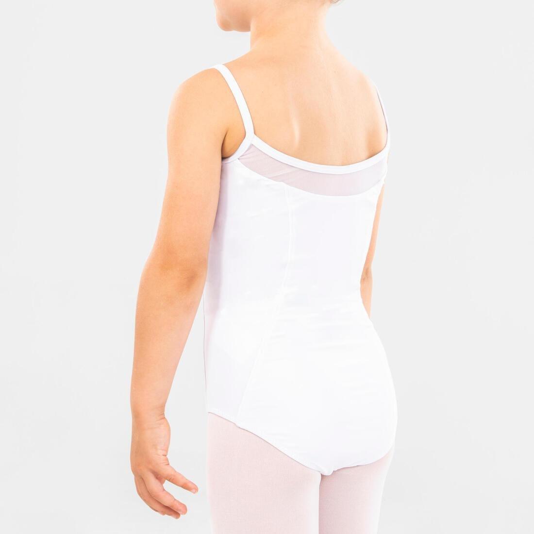 Kids Girls Ballet Camisole Leotard, White, No Color, large image number 6