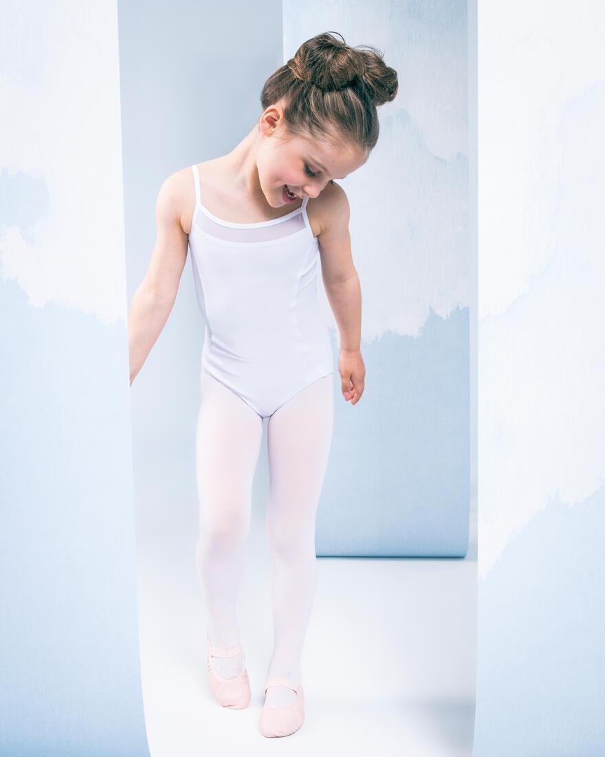Kids Girls Ballet Camisole Leotard, White, No Color, large image number 8