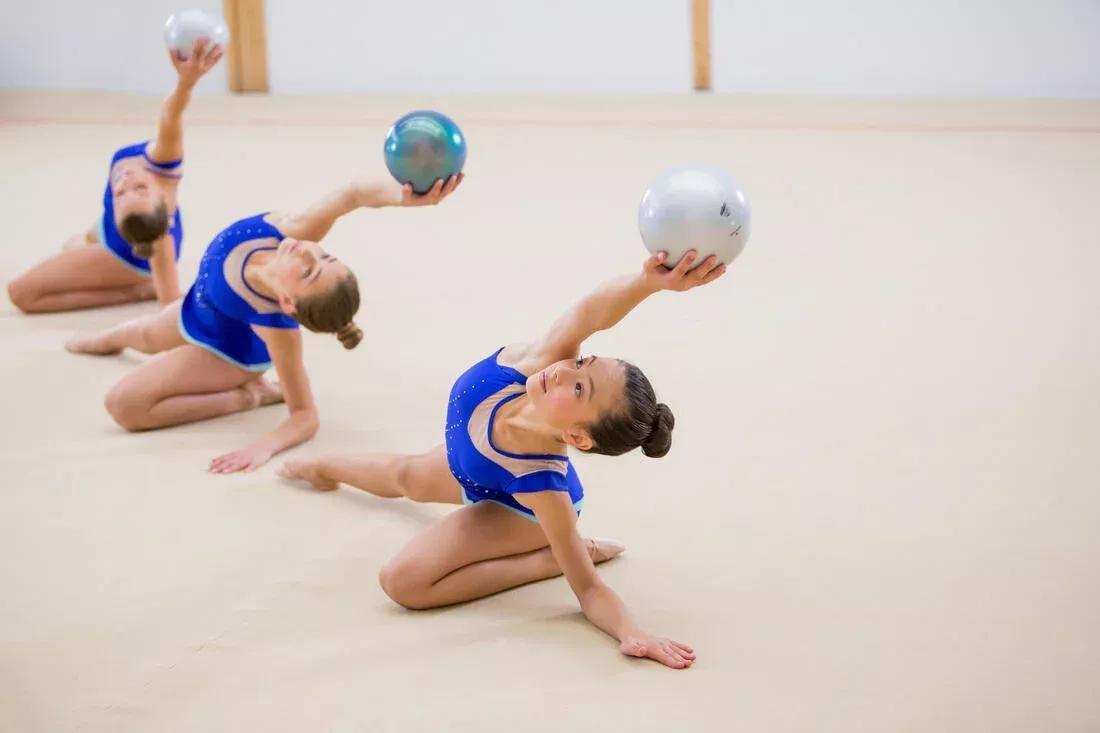 Kids Girls Rhythmic Gymnastics (RG) Sleeveless Skirted Leotard, Blue, , large image number 9