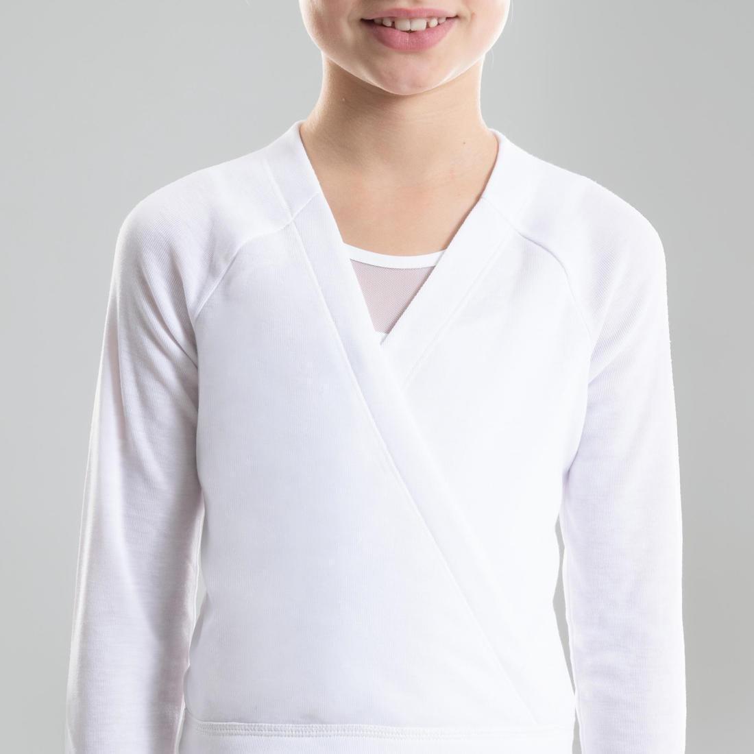 Girls Ballet Wrap-Over Top, Snow White, , large image number 1
