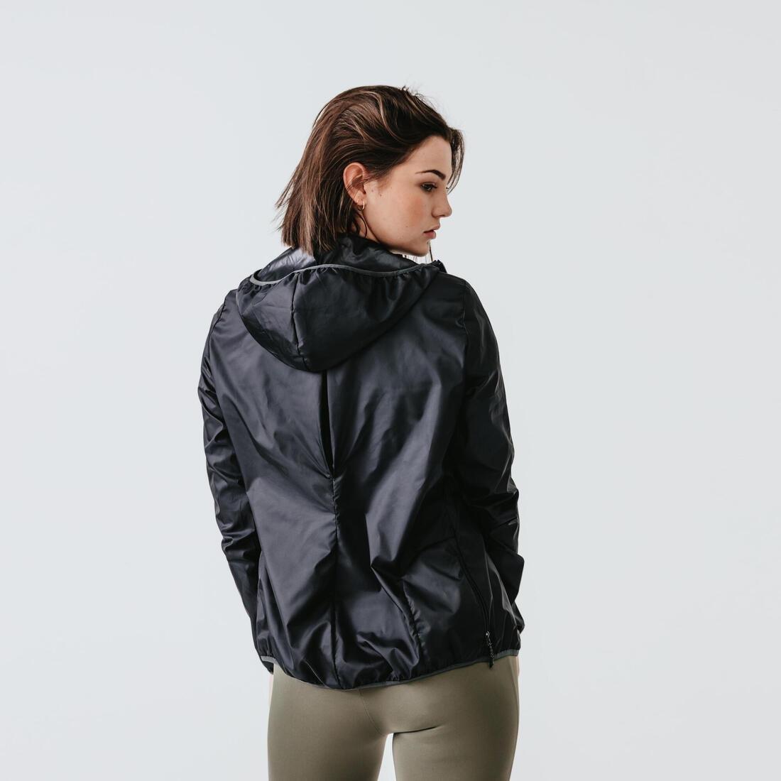 Run Wind Women's Running Windbreaker Jacket, Black, No Color, large image number 3