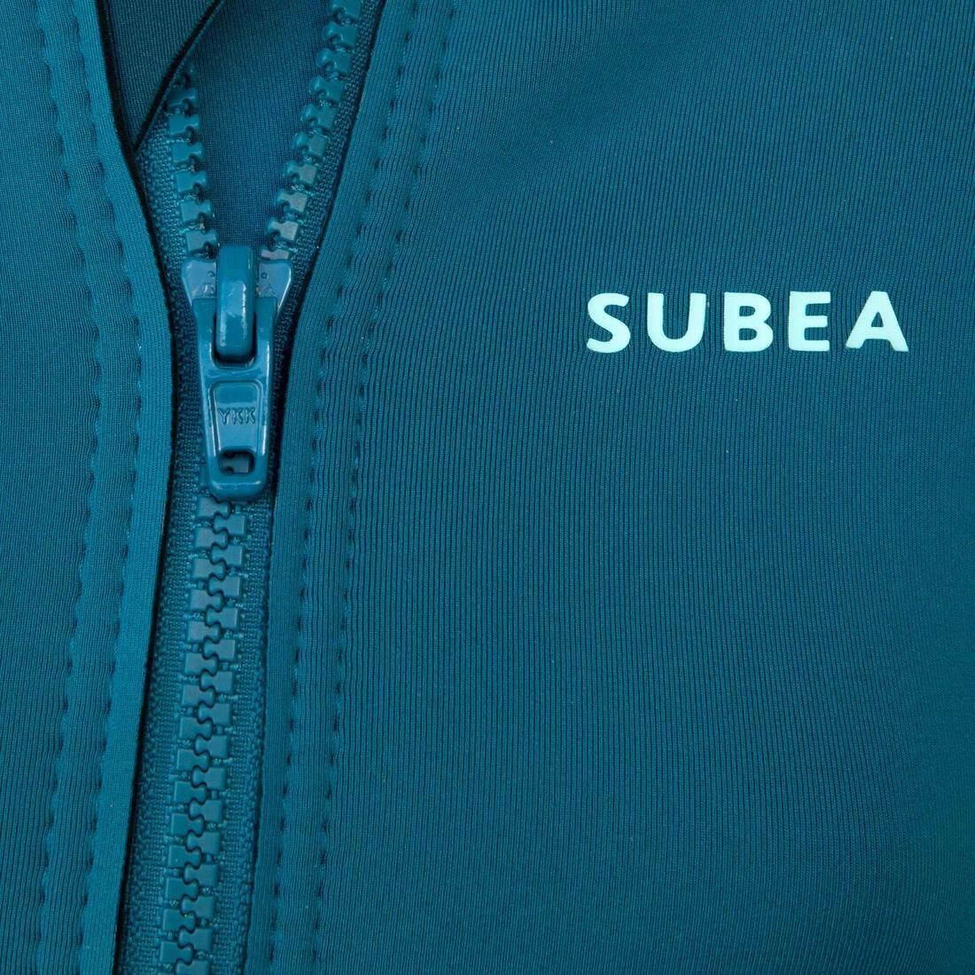 Kids Unisex Top Anti-Uv Long-Sleeved - 1.5mm Neoprene, Teal, No Color, large image number 4