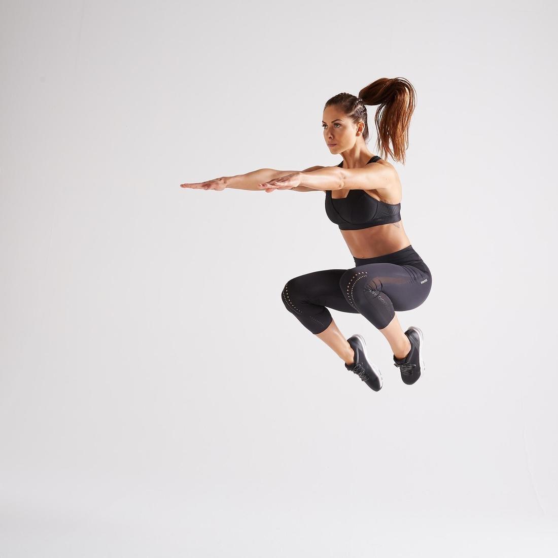 Women Fitness Cardio Training 7/8 Leggings - 900, Black, No Color, large image number 1