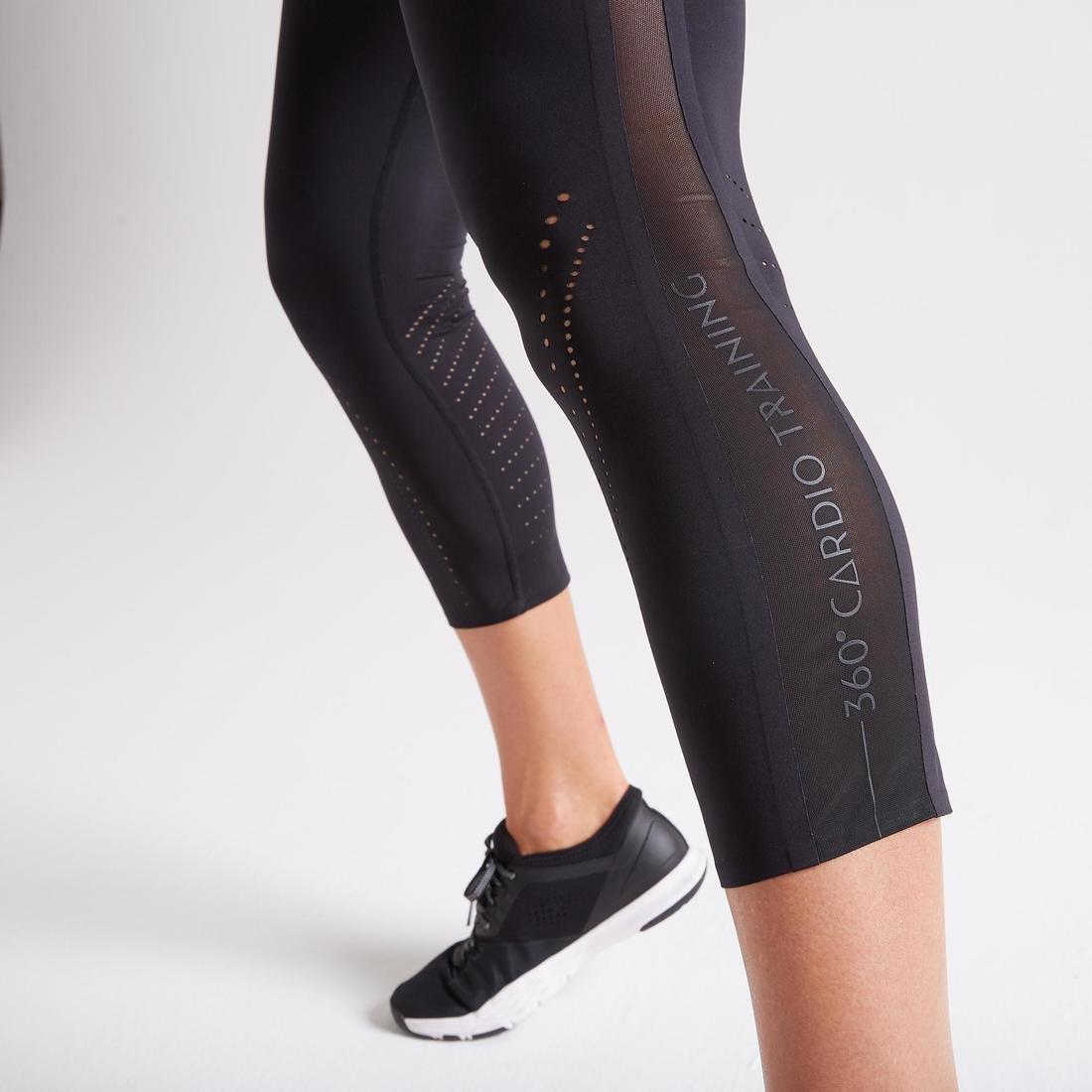 Women Fitness Cardio Training 7/8 Leggings - 900, Black, , large image number 3