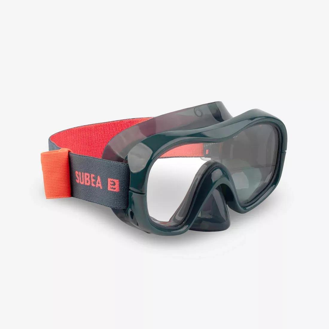 Adult Tempe Glass Snorkelling Mask SNK 520 Hazy, Storm Grey, , large image number 0