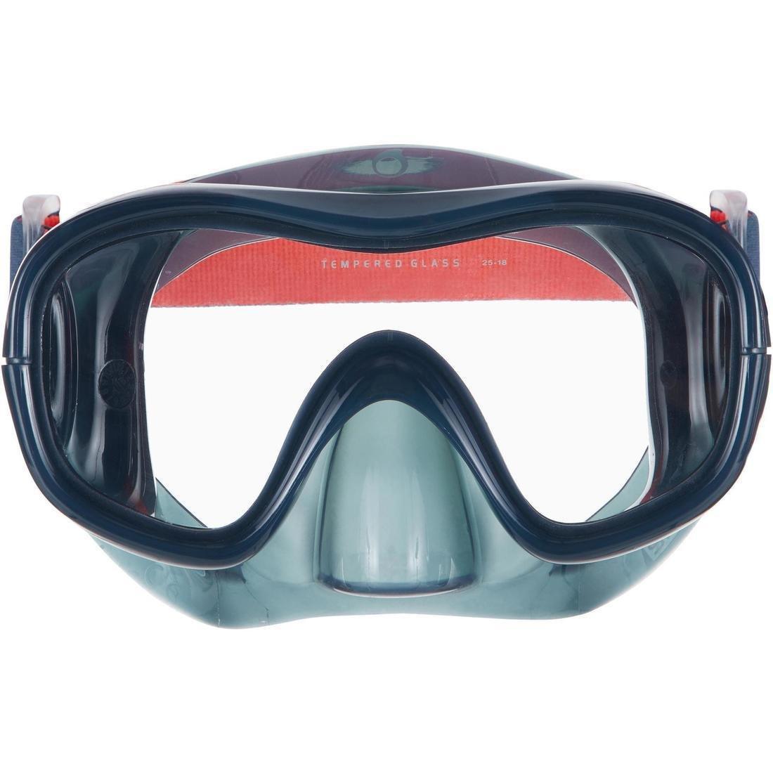 SUBEA - Adult Tempe Glass Snorkelling Mask SNK 520 Hazy, Storm Grey