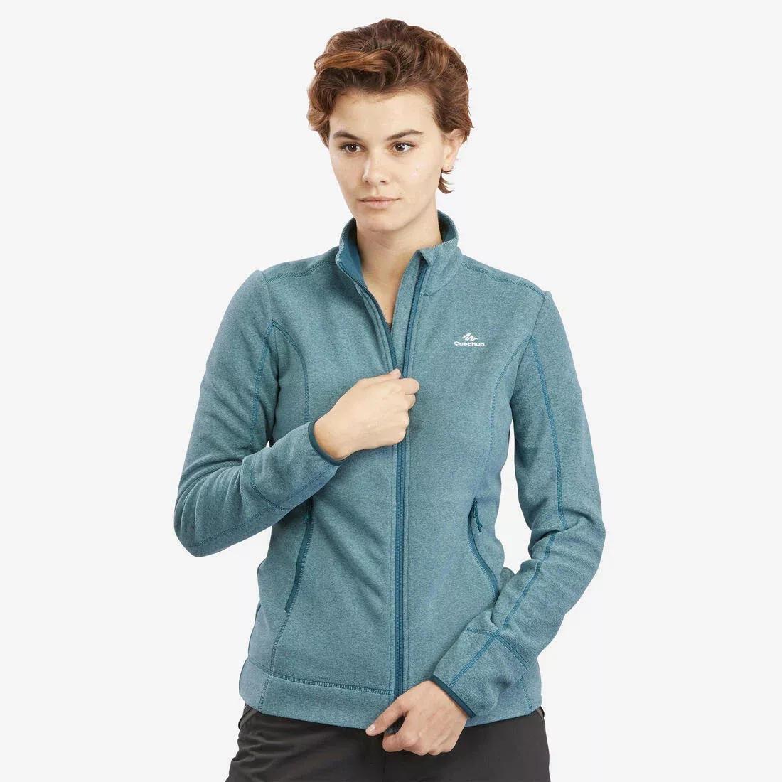 Womens Montain Walking Fleece Jacket Mh120, Dark Petrol Blue, , large image number 1