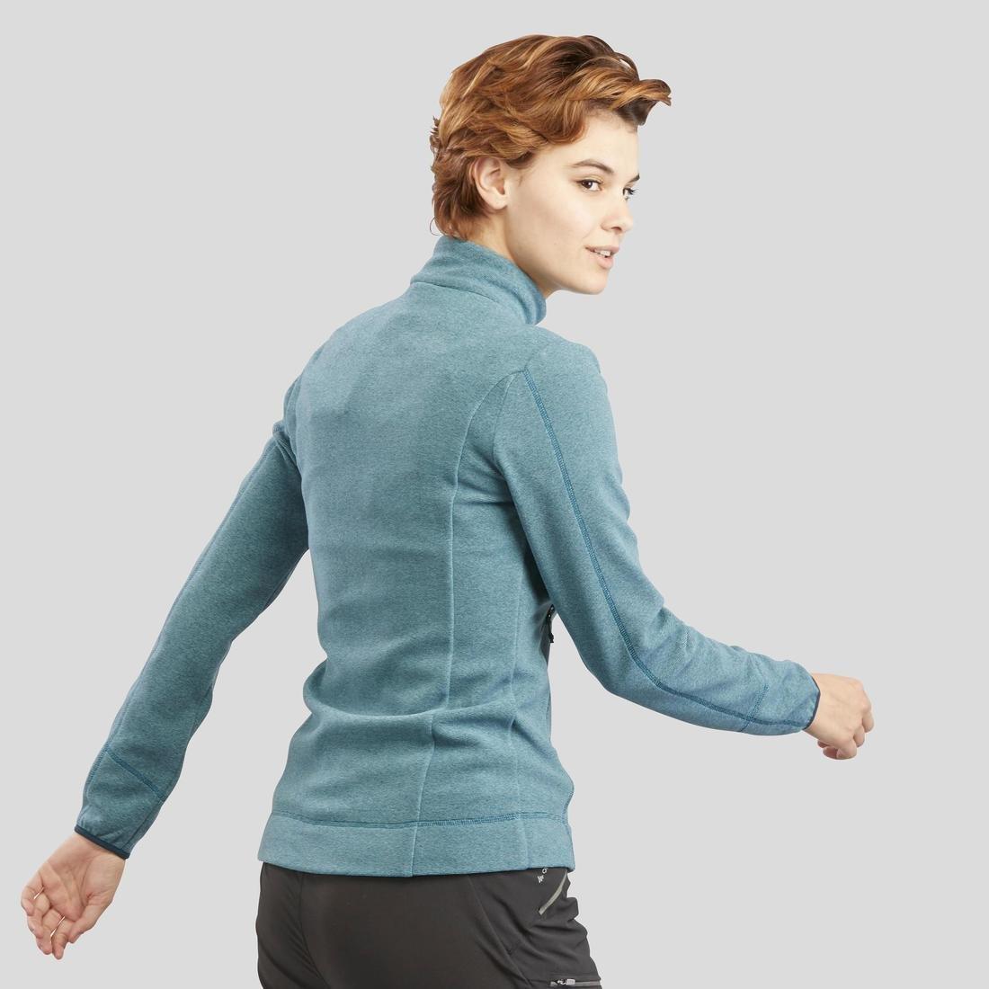 Womens Montain Walking Fleece Jacket Mh120, Dark Petrol Blue, , large image number 2
