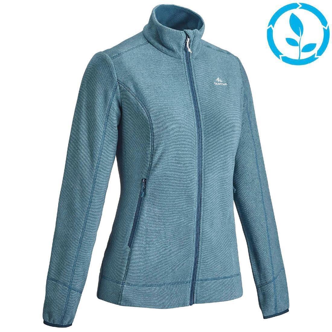 Womens Montain Walking Fleece Jacket Mh120, Dark Petrol Blue, , large image number 4