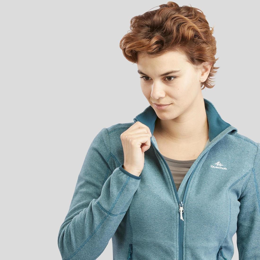 Womens Montain Walking Fleece Jacket Mh120, Dark Petrol Blue, , large image number 6