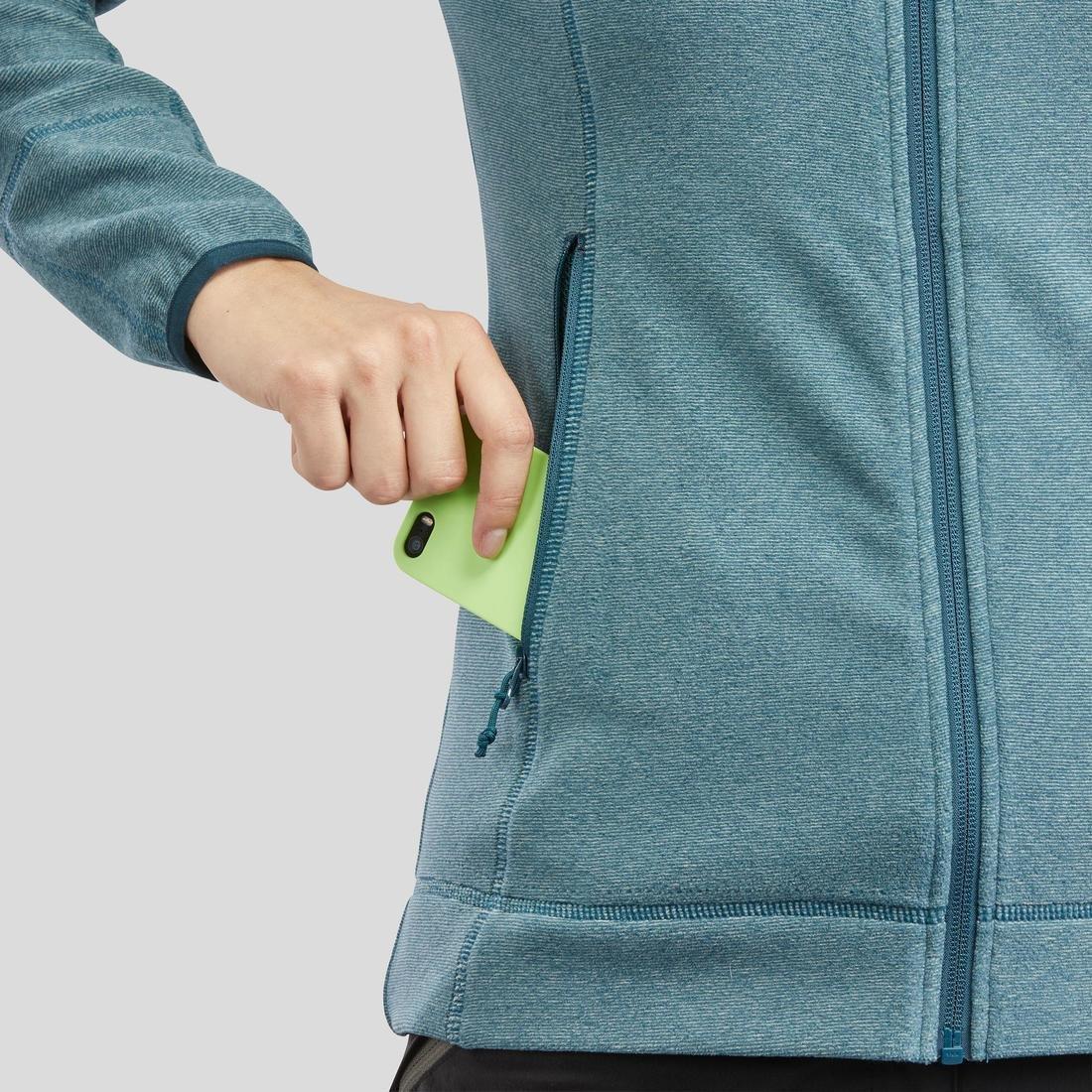 Womens Montain Walking Fleece Jacket Mh120, Dark Petrol Blue, , large image number 8