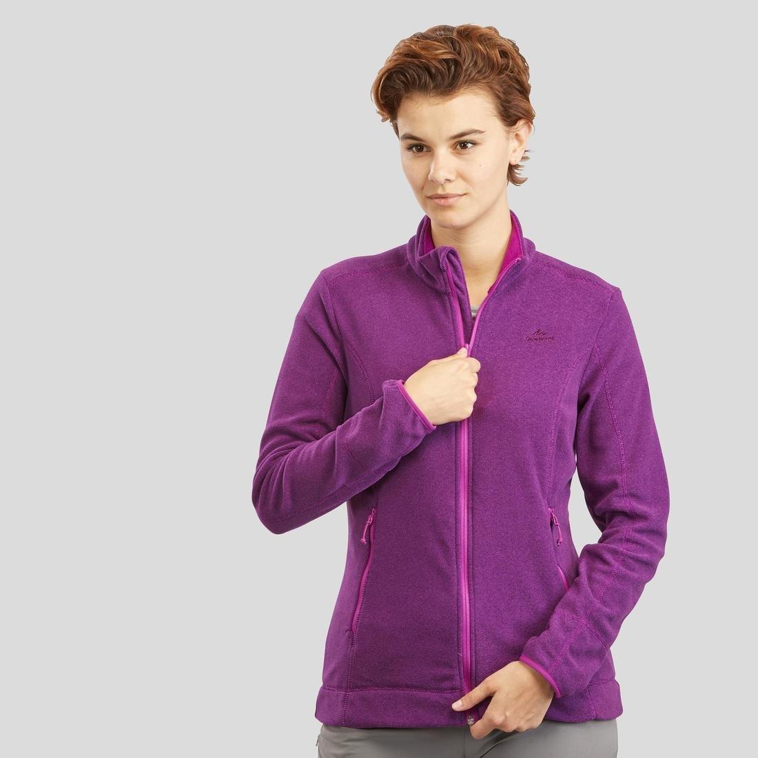 Womens Montain Walking Fleece Jacket Mh120, Dark Petrol Blue, , large image number 11