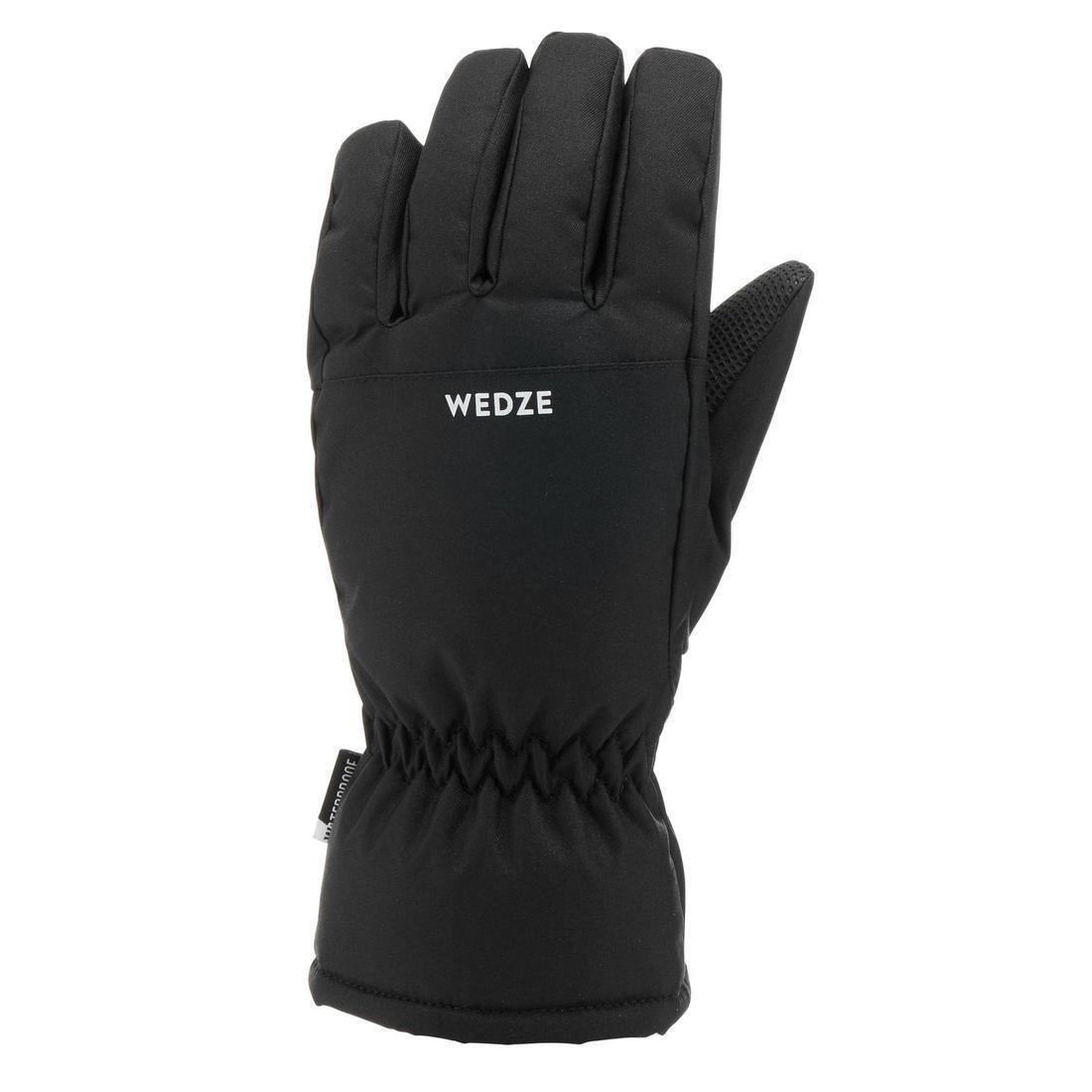 Kids Unisex Warm And Waterproof Ski Gloves - 100, Black, No Color, medium