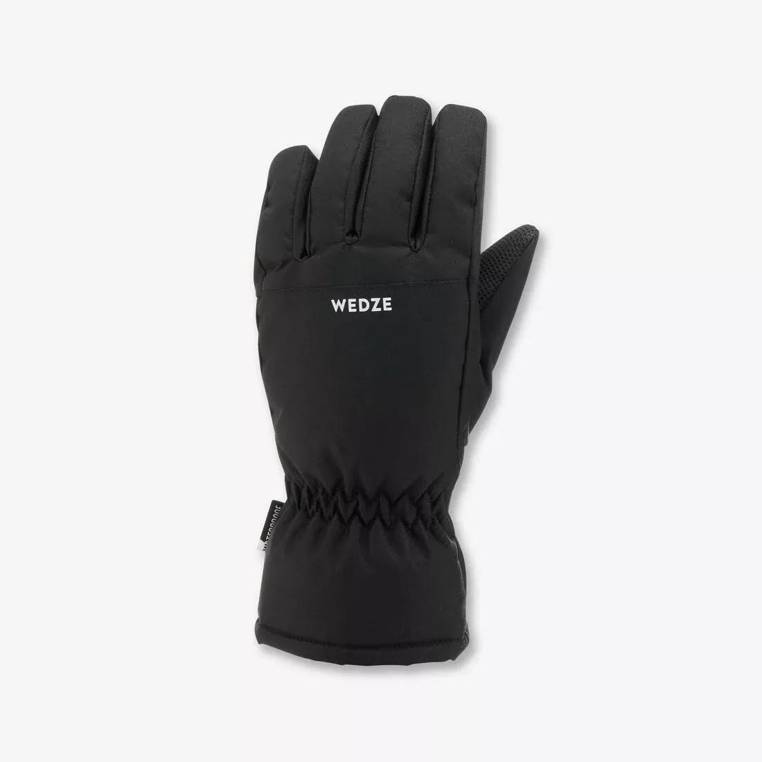 Kids Unisex Warm And Waterproof Ski Gloves - 100, Black, , large image number 2