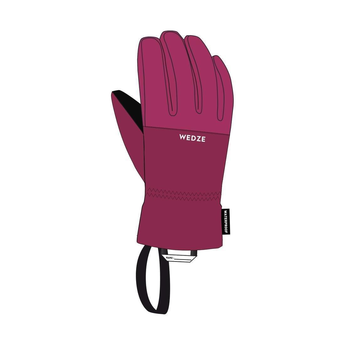 Kids Unisex Warm And Waterproof Ski Gloves - 100, Black, No Color, medium