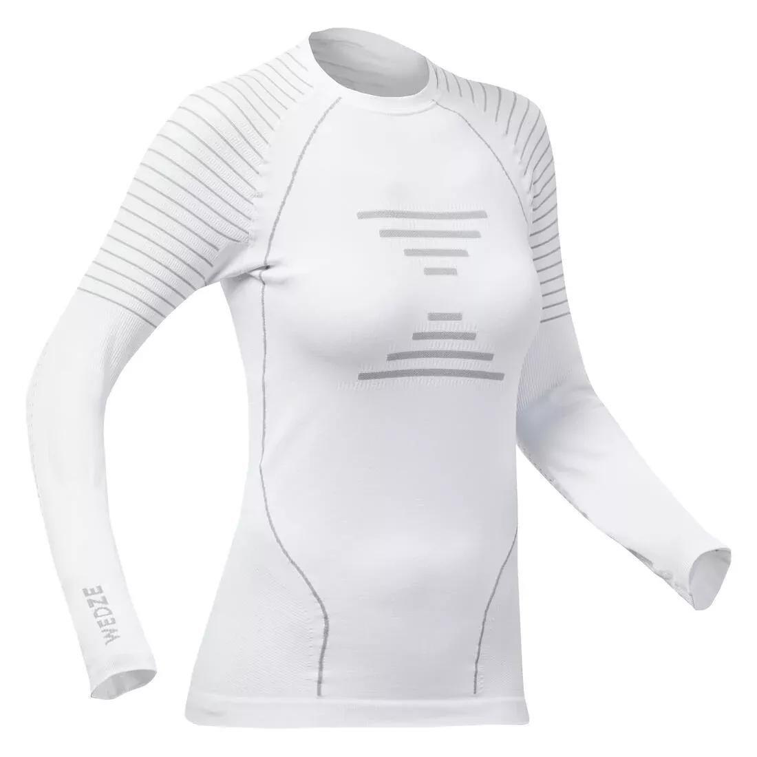 ULTRA WHITE Women's Warm, Comfortable Seamless Thermal Skiing Base Layer Top BL900 - White, No Color, large image number 1