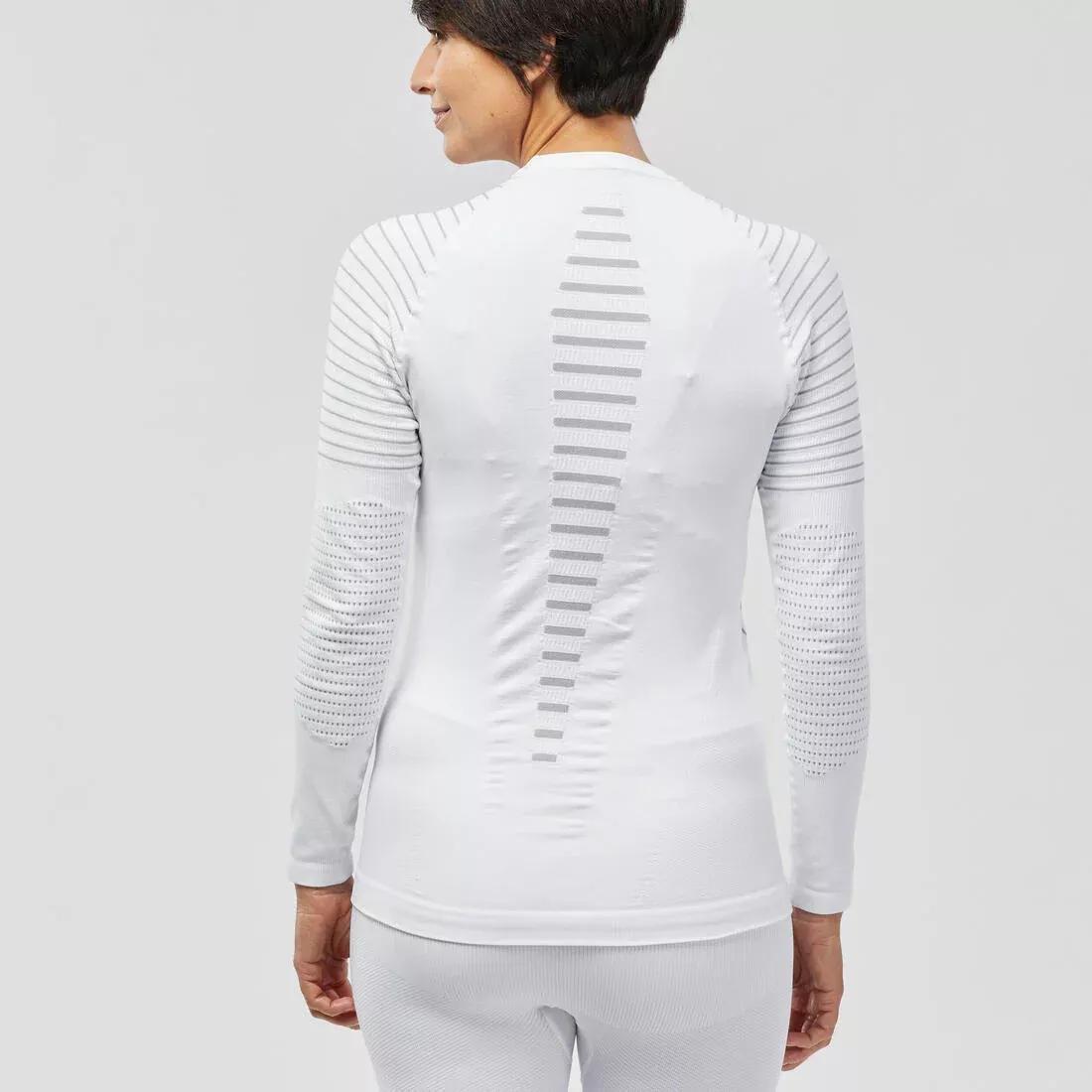 ULTRA WHITE Women's Warm, Comfortable Seamless Thermal Skiing Base Layer Top BL900 - White, No Color, large image number 5