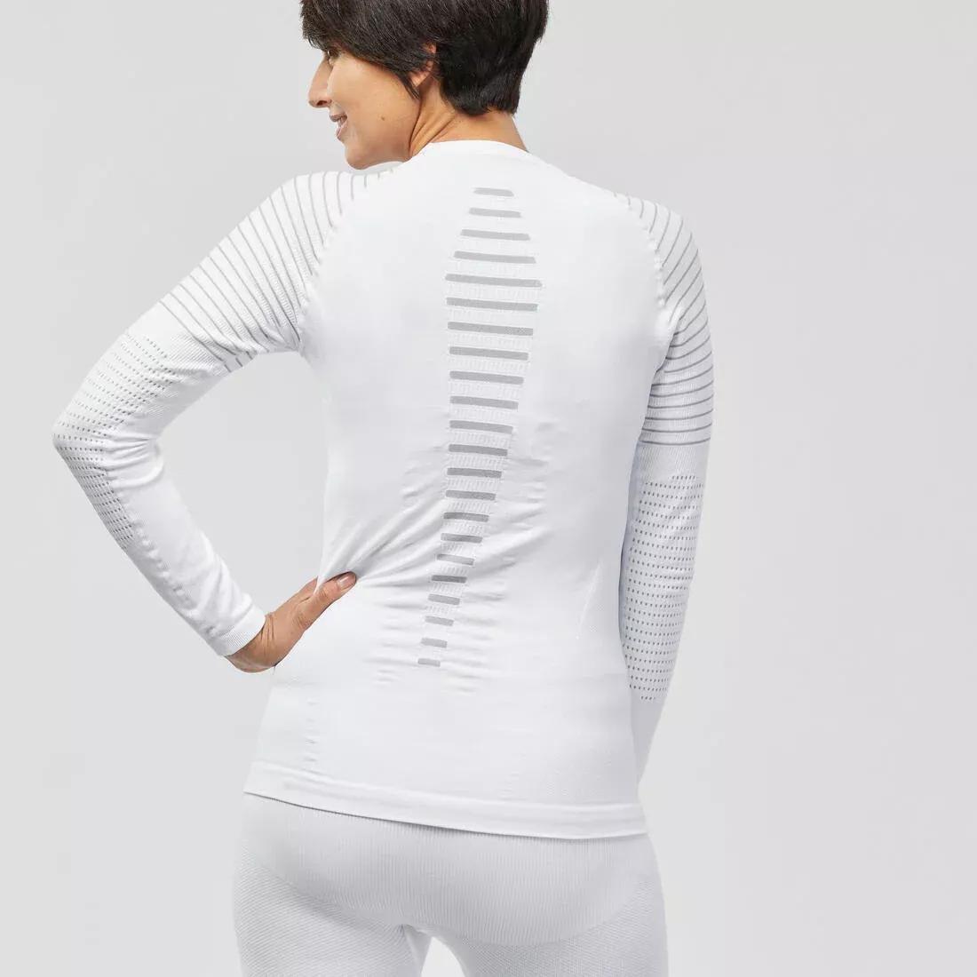 ULTRA WHITE Women's Warm, Comfortable Seamless Thermal Skiing Base Layer Top BL900 - White, No Color, large image number 7