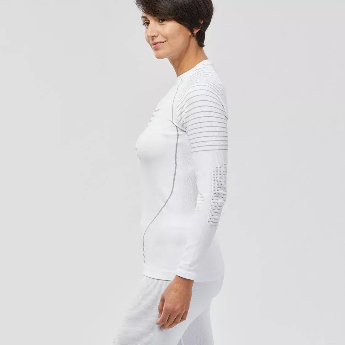 ULTRA WHITE Women's Warm, Comfortable Seamless Thermal Skiing Base Layer Top BL900 - White, No Color, large image number 8