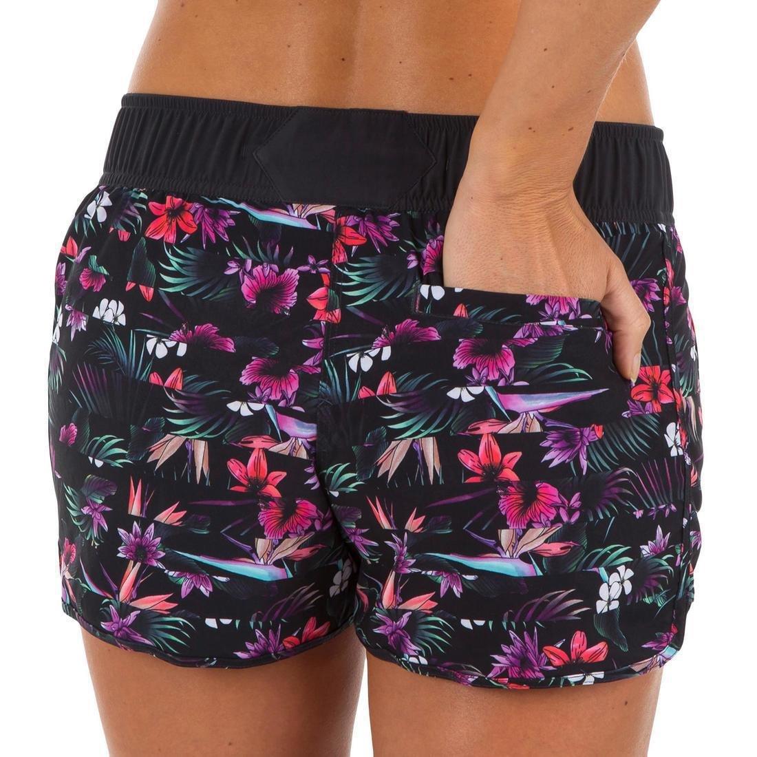 Womens Boardshorts With Elasticated Waistband And Drawstring, Fluorescent Coral Pink, , large image number 12