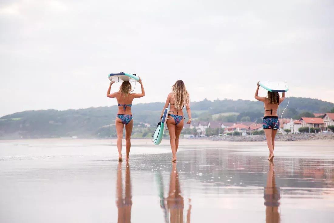 Women's   Boardshorts With Elasticated Waistband And Drawstring, Coral Pink, No Color, large image number 8