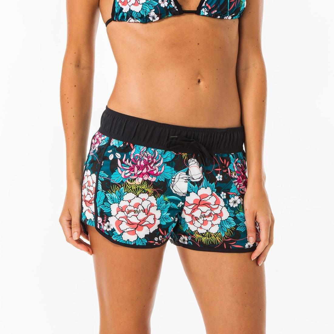 Women Boardshorts With Elasticated Waistband And Drawstring Tini Bora, Black, , large image number 0