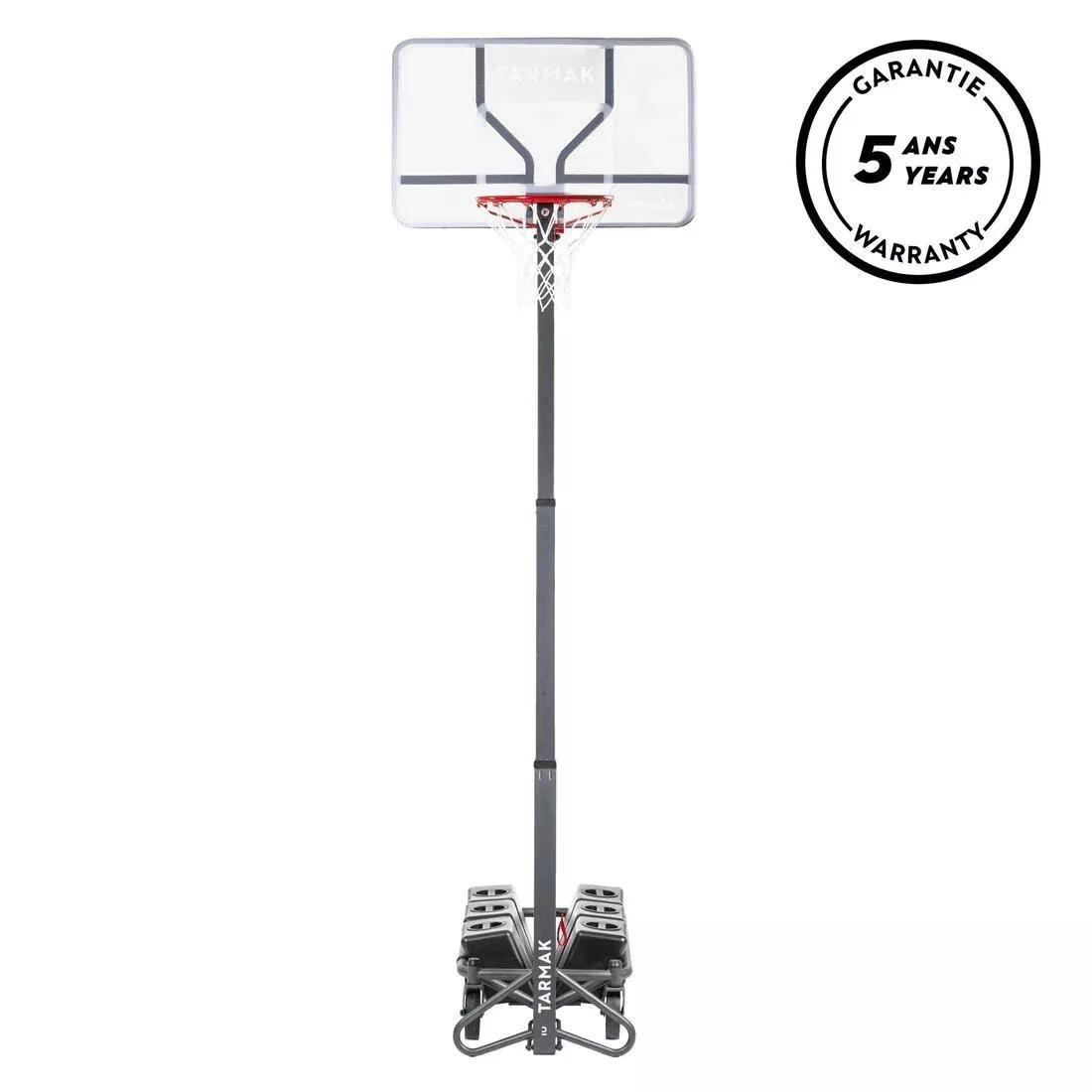 TARMAK - Adjustable (2.40m to 3.05m) Folding Basketball Hoop B500 Easy Box