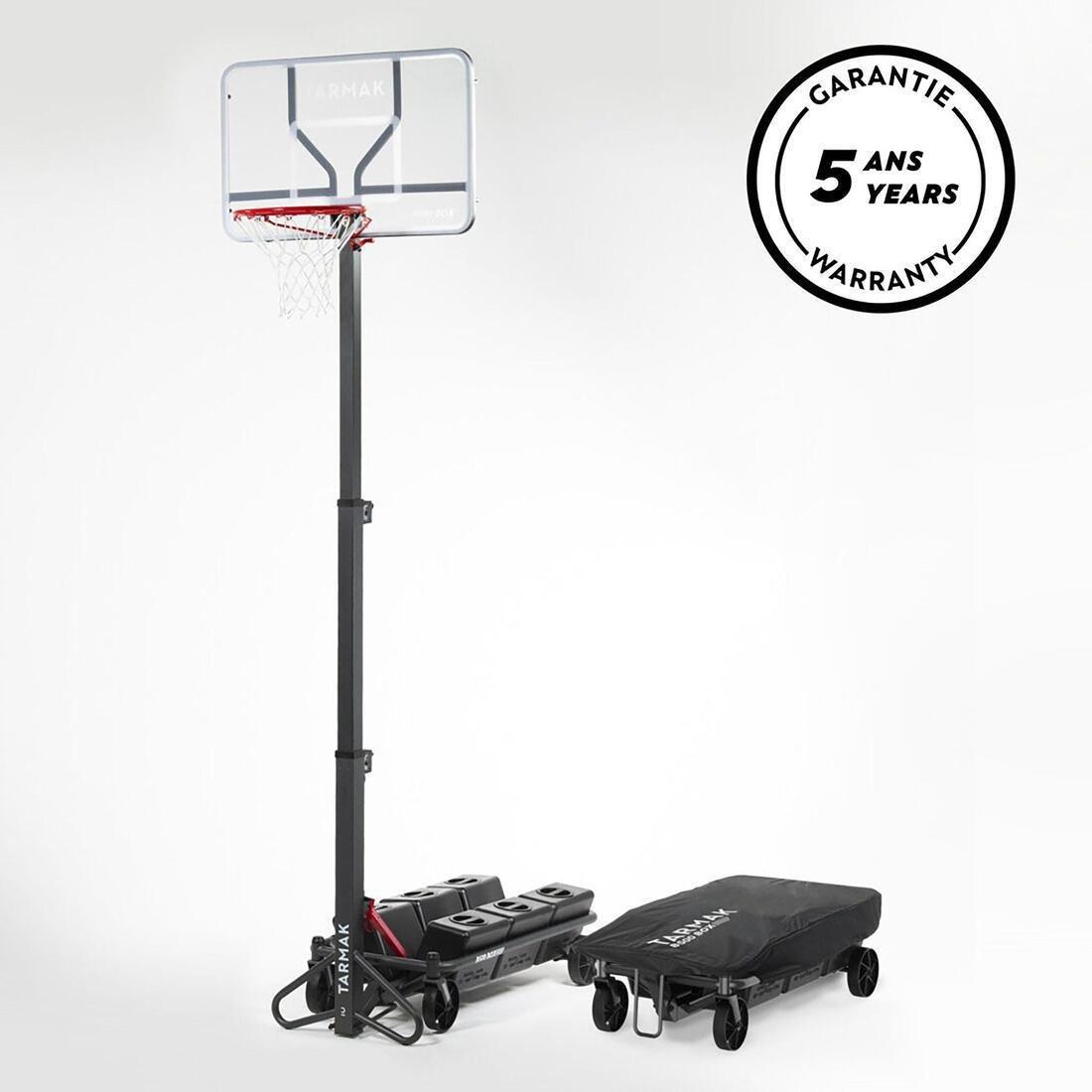 TARMAK - Adjustable (2.40m to 3.05m) Folding Basketball Hoop B500 Easy Box