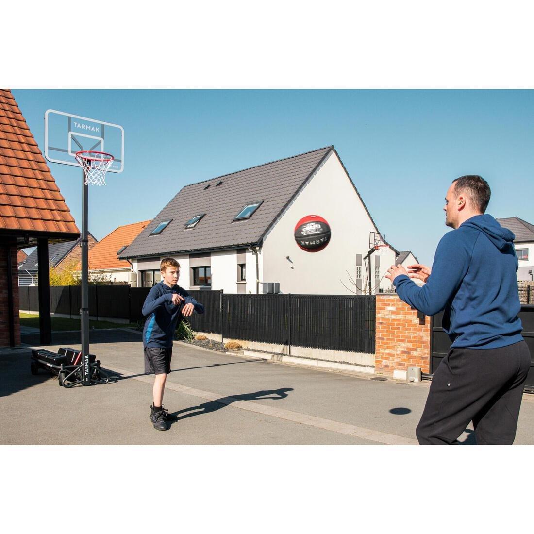 TARMAK - Adjustable (2.40m to 3.05m) Folding Basketball Hoop B500 Easy Box