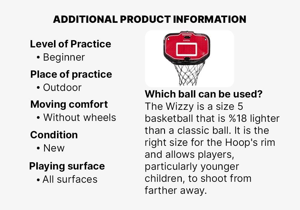 Wall-Mounted Transportable Basketball Hoop Set - K900, Orange, No Color, medium