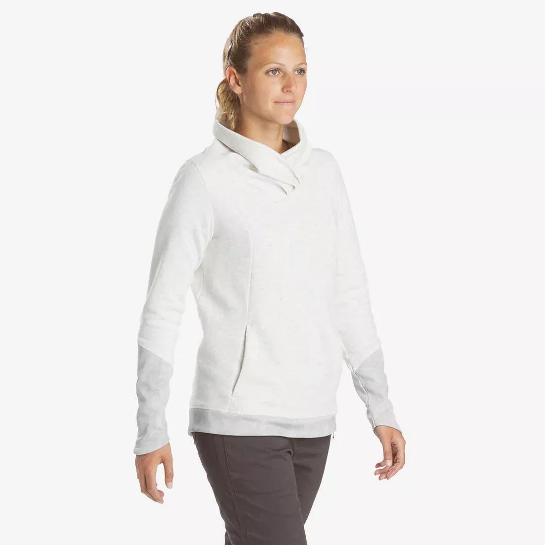Women's Hiking Pullover NH500, Light Grey, No Color, medium