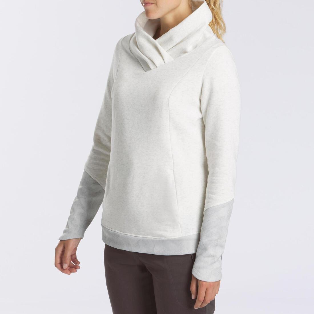 Women's Hiking Pullover NH500, Light Grey, No Color, medium