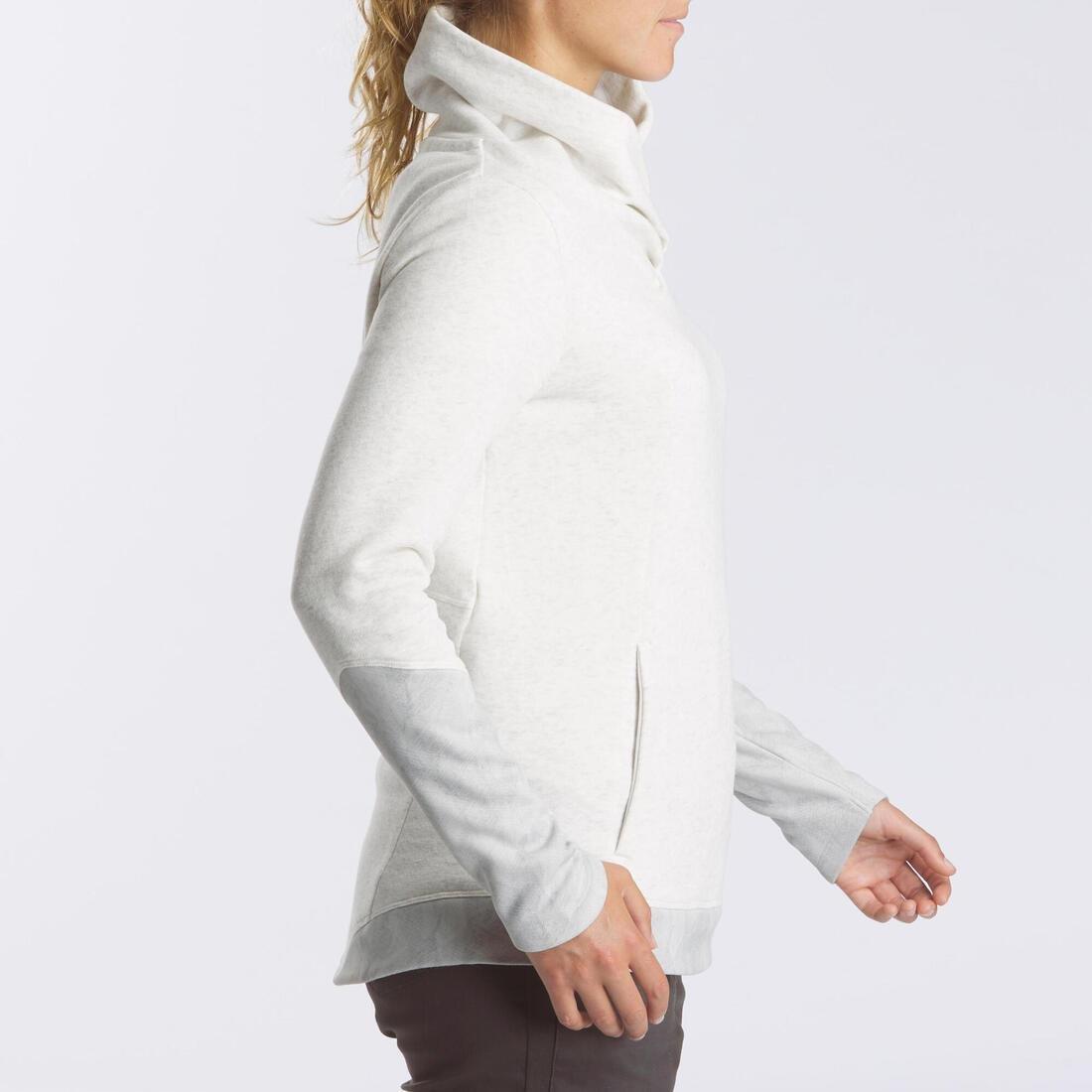 Women's Hiking Pullover NH500, Light Grey, No Color, medium