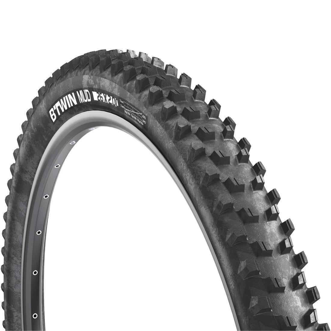 Mountain Bike Tyre, Black, , large image number 1