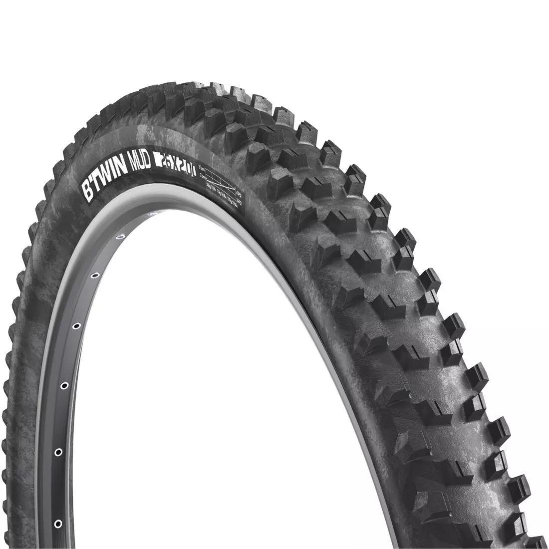 Mountain Bike Tyre, Black, No Color, large image number 1