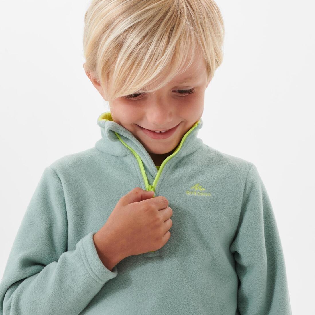 Kids Hiking Fleece Mh100, Green, No Color, large image number 5