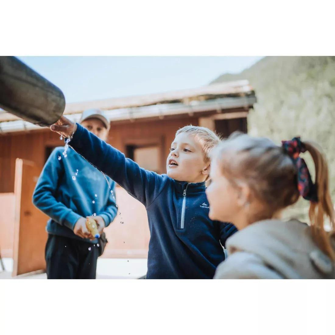 NAVY BLUE Kids' Hiking Fleece 2-6 Years MH100 Half Zip, No Color, medium