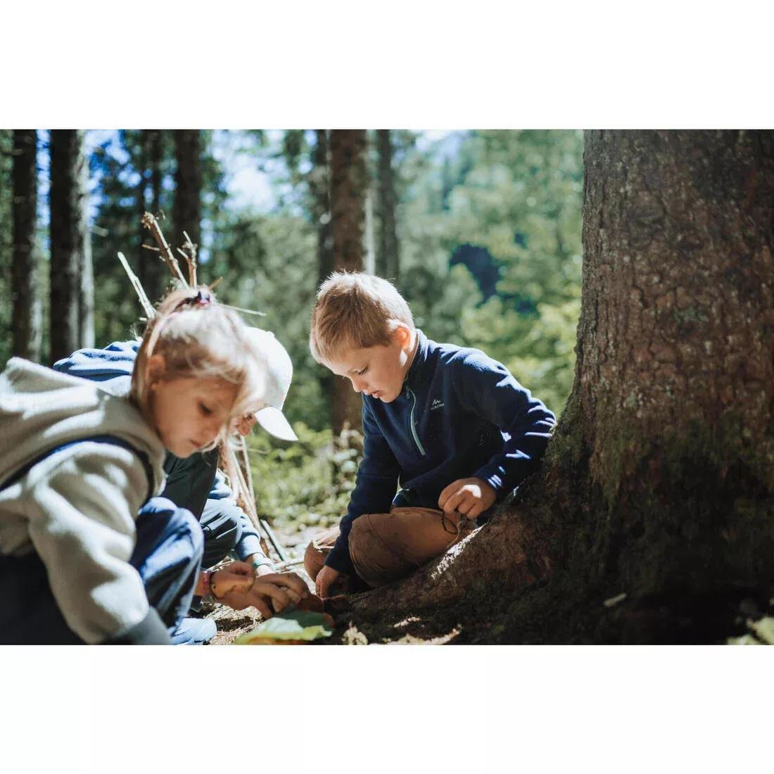 NAVY BLUE Kids' Hiking Fleece 2-6 Years MH100 Half Zip, No Color, large image number 3