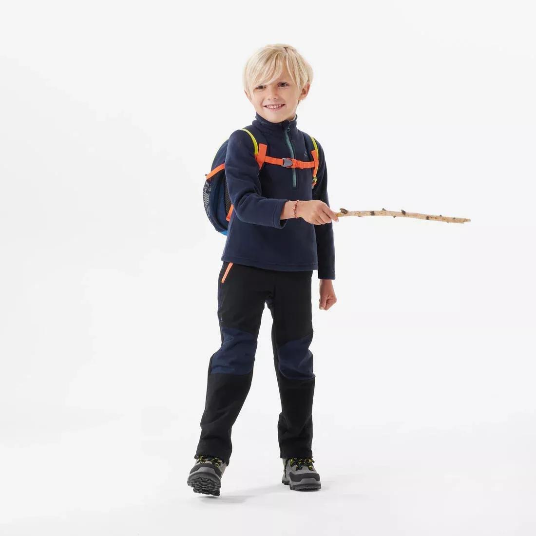 NAVY BLUE Kids' Hiking Fleece 2-6 Years MH100 Half Zip, No Color, medium