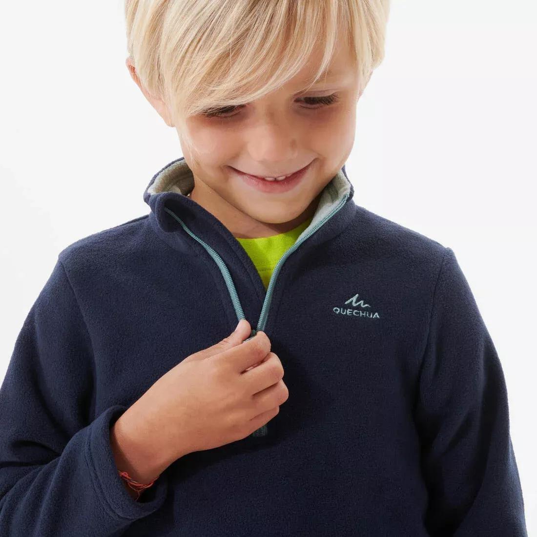 NAVY BLUE Kids' Hiking Fleece 2-6 Years MH100 Half Zip, No Color, large image number 7