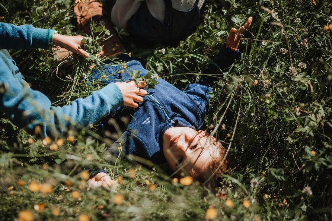 NAVY BLUE Kids' Hiking Fleece 2-6 Years MH100 Half Zip, No Color, large image number 12