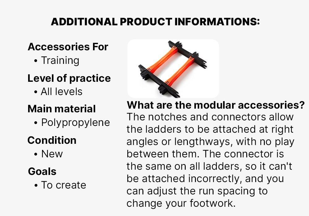 Modular Agility Ladder, Orange, No Color, large image number 15