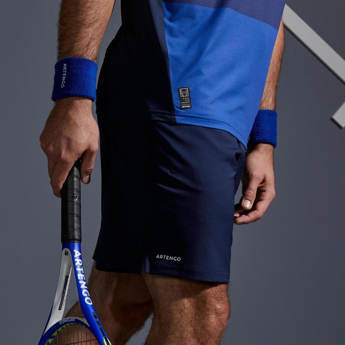 Mens Tennis Shorts Tsh500 Dry, Navy Blue, , large image number 7