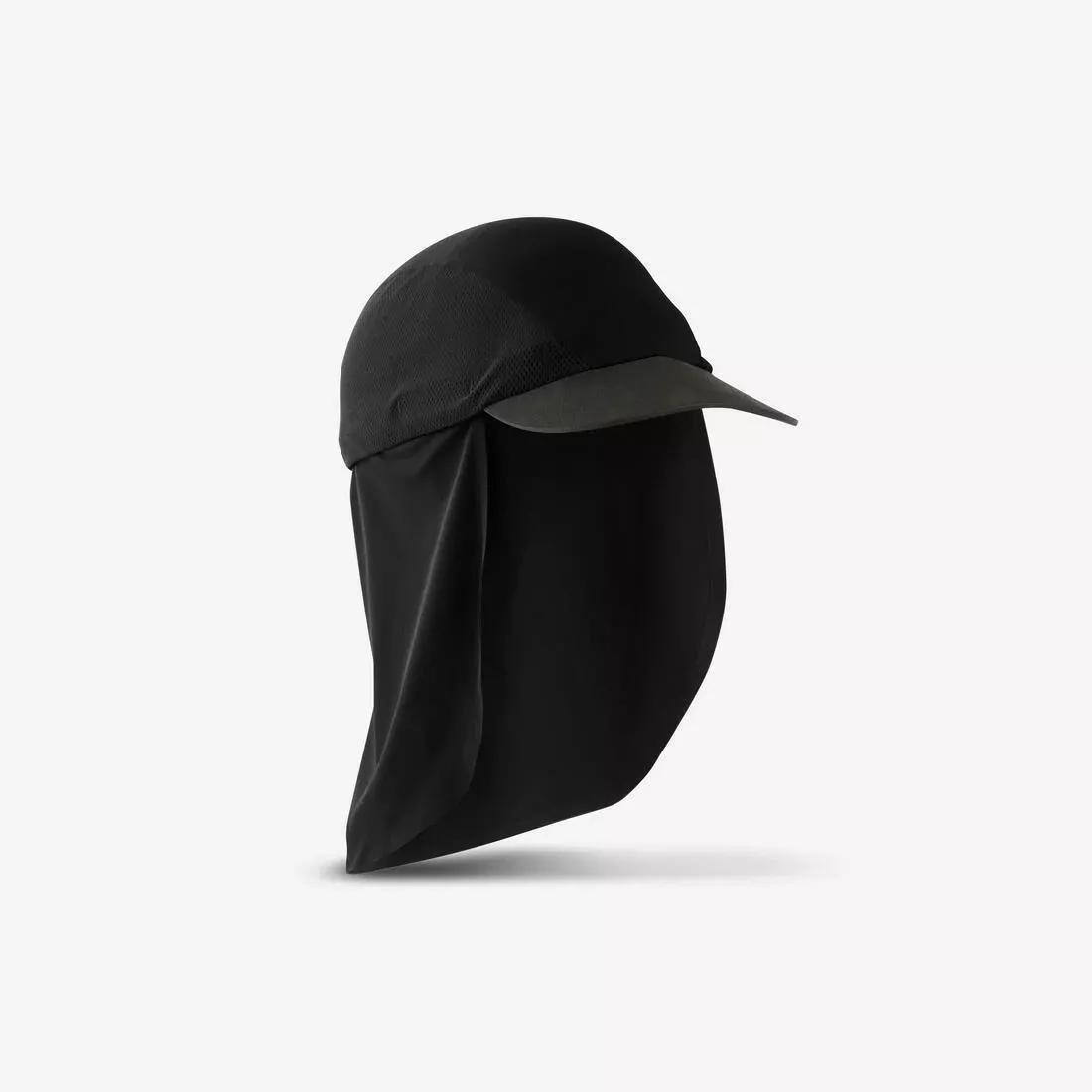 BLACK Unisex Trail Running Cap - Kiprun Flexible Desert Cap, No Color, large image number 0