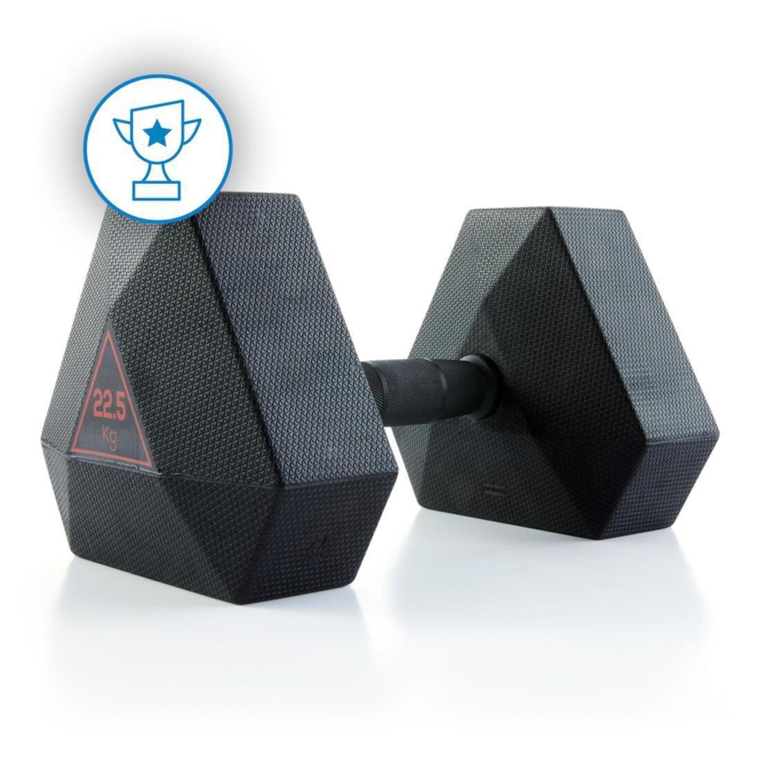 DOMYOS - Hex Dumbbell, Black