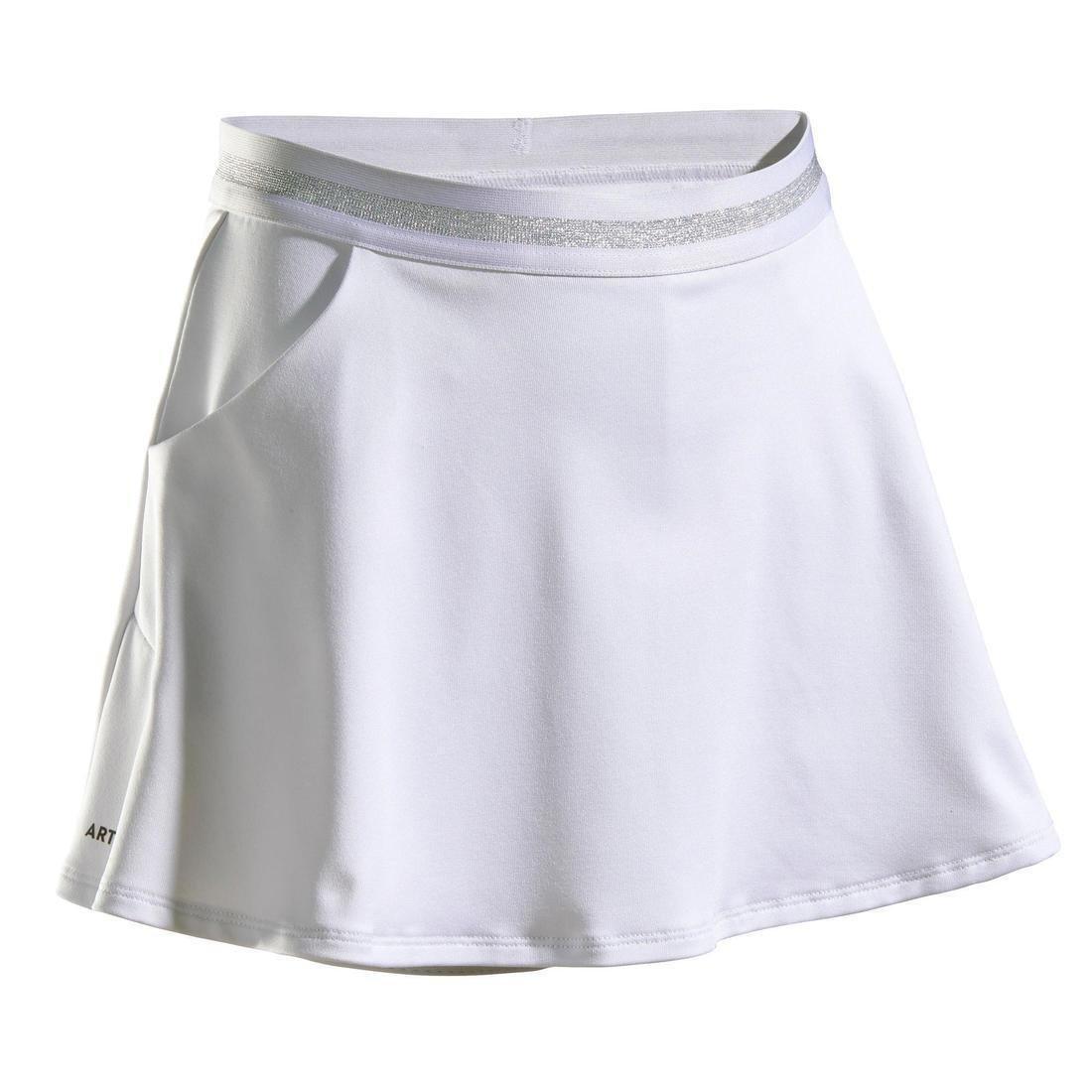 Girls' Tennis Skirt TSK500 -White, , large image number 1
