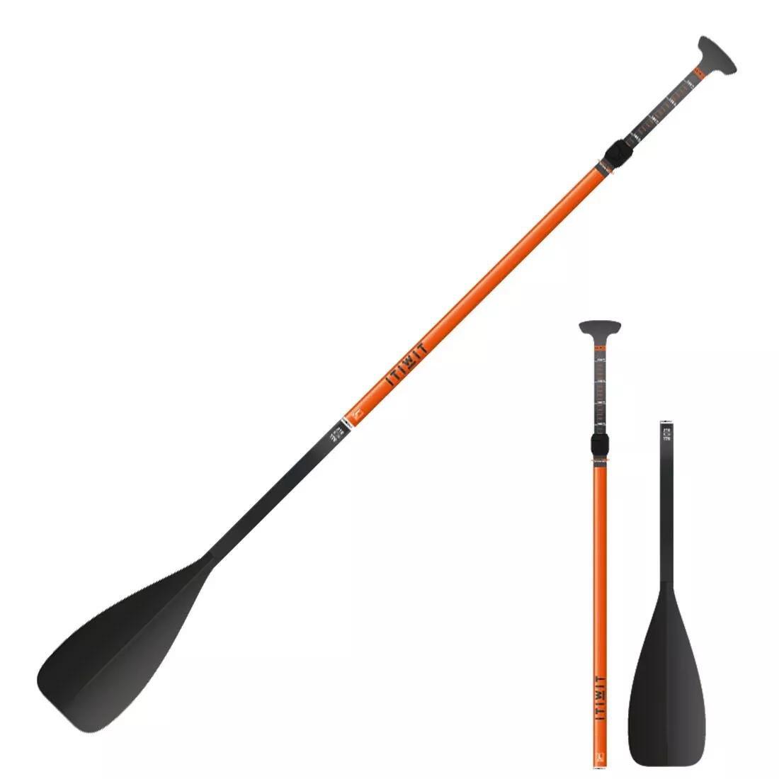 Fibre And Carbon Sup Paddle, Collapsible And Adjustable (170 -210 Cm), Orange, No Color, medium