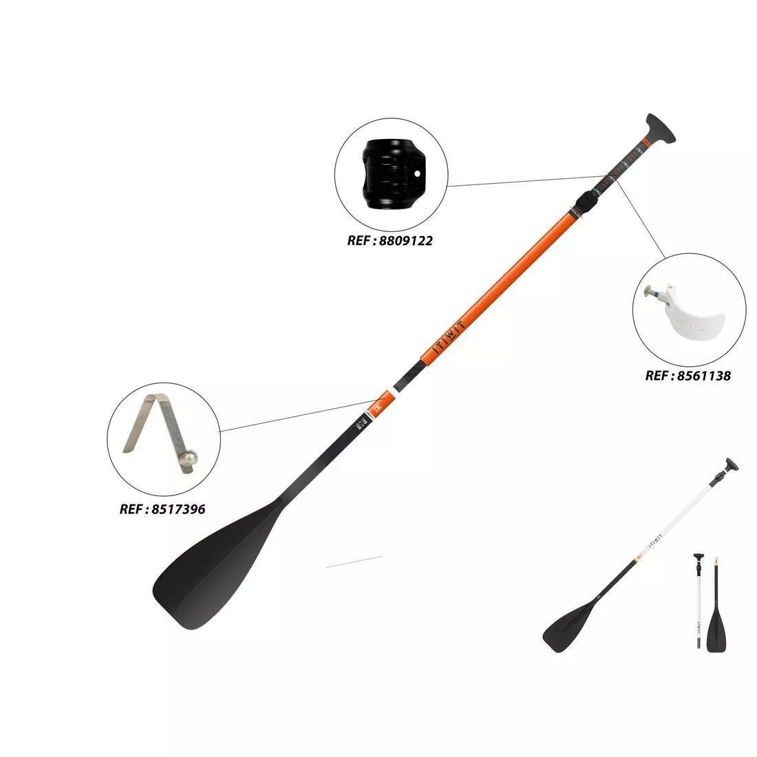 Fibre And Carbon Sup Paddle, Collapsible And Adjustable (170 -210 Cm), Orange, No Color, large image number 4