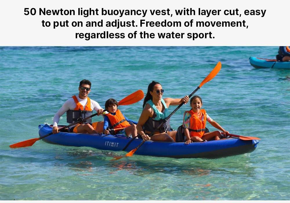 Kayak, Stand Up Paddle or Dinghy Buoyancy Vest, Blood Orange, No Color, medium